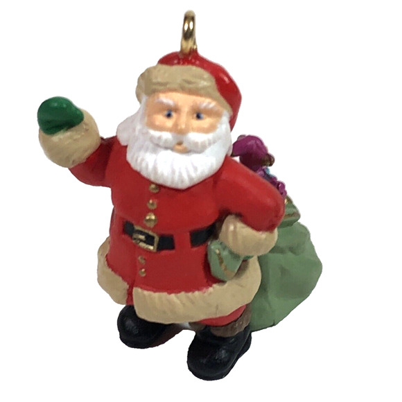 Hallmark Keepsake Miniature Ornament Jolly Visitor Santa Vintage 1994 Box Tiny - Picture 1 of 10